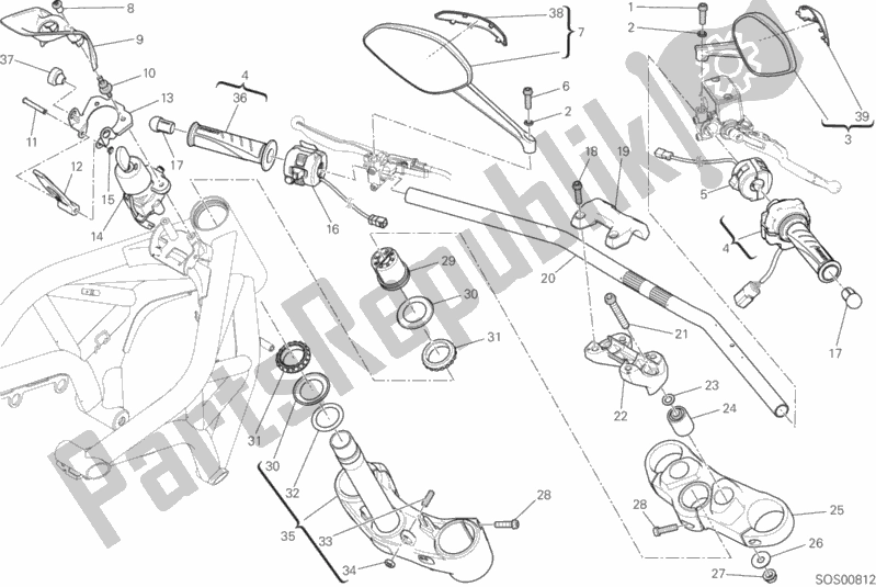 Todas las partes para Manillar Y Controles de Ducati Monster 821 Stripes 2017